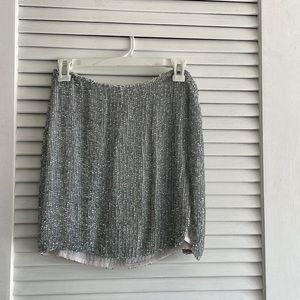 Retrofete Silver Sequin Mini Skirt